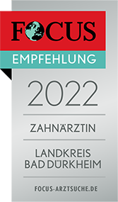 2022 FOCUS Empfehlung, Regiosiegel Zahnärztin Landkreis Bad Dürkheim